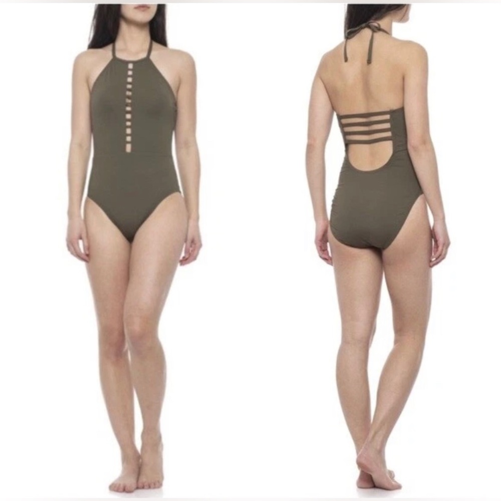 La Blanca Island Goddess Strappy Keyhole One Piece Swimsuit - Size 6